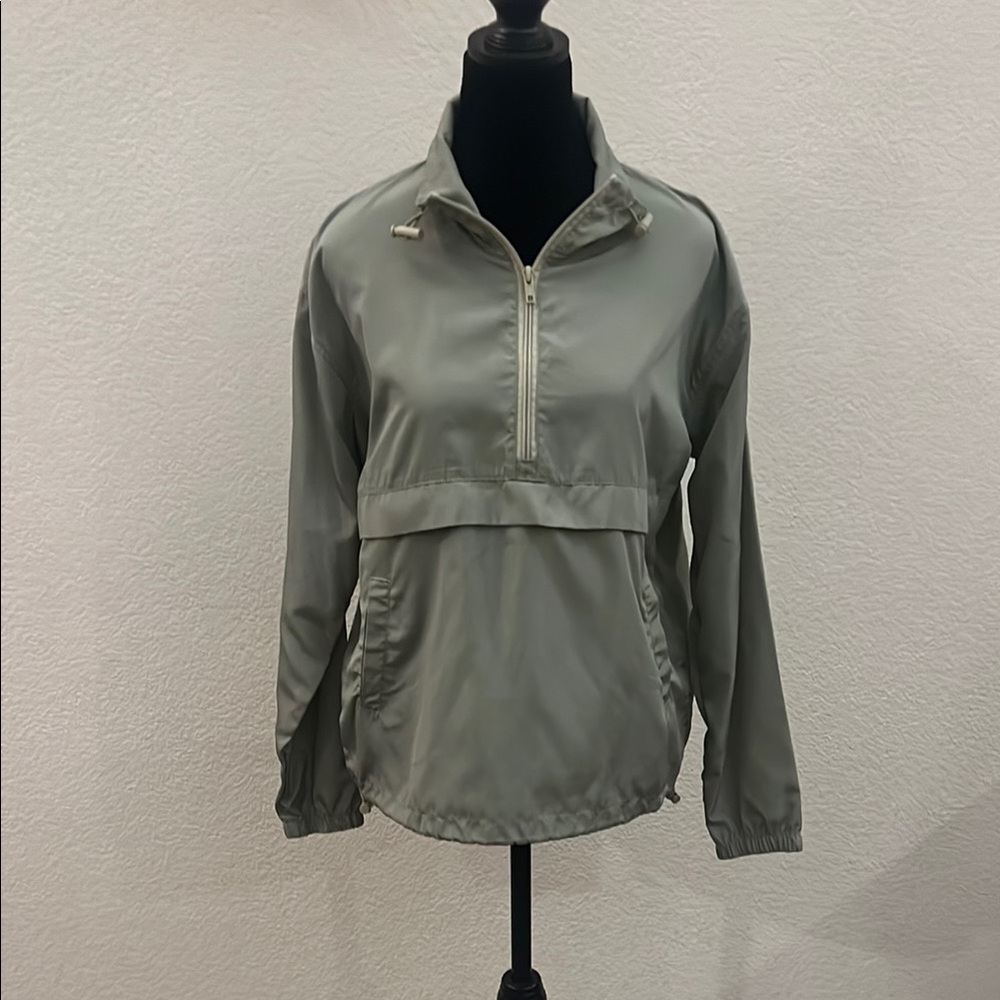 NWOT Women's green Thread & Supply Windbreaker Pullover Jacket, size XS